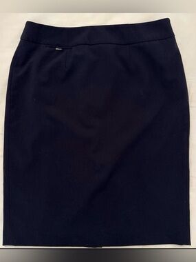 Calvin Klein Classic Fully Lined Black Pencil Skirt with back split - Size 8